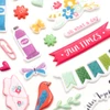 Pink Paislee - Paige Evans Whimsical Puffy Stickers (42 Piece)