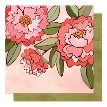 American Crafts - 1Canoe2 Saturday Afternoon 12x12 Patterned Paper - Pink Peony American Crafts - 1Canoe2 Saturday Afternoon 12x12 Patterned Paper - Pink Peony