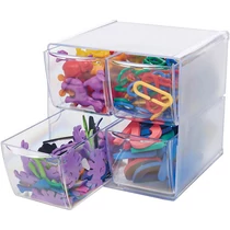 Deflecto Cube Storage Organizer - 4 Drawer