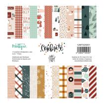 Inkdotpot Winter Theme Collection Double-Sided Scrapbook Paper Kit  Cardstock 12x12 Card Making Paper Pack with Sticker Sheet - 16 Pages -  Blue