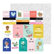 Pebbles - Hey, Hello 12x12 Paper - Thinking of You Sentiments Pebbles - Hey, Hello 12x12 Paper - Thinking of You Sentiments