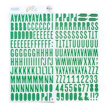 Pinkfresh Studio - Happy Blooms pufi betűmatrica - zöld