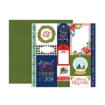 Pink Paislee - Together For Christmas 12x12 Patterned Paper - 1 Pink Paislee - Together For Christmas 12x12 Patterned Paper - 1