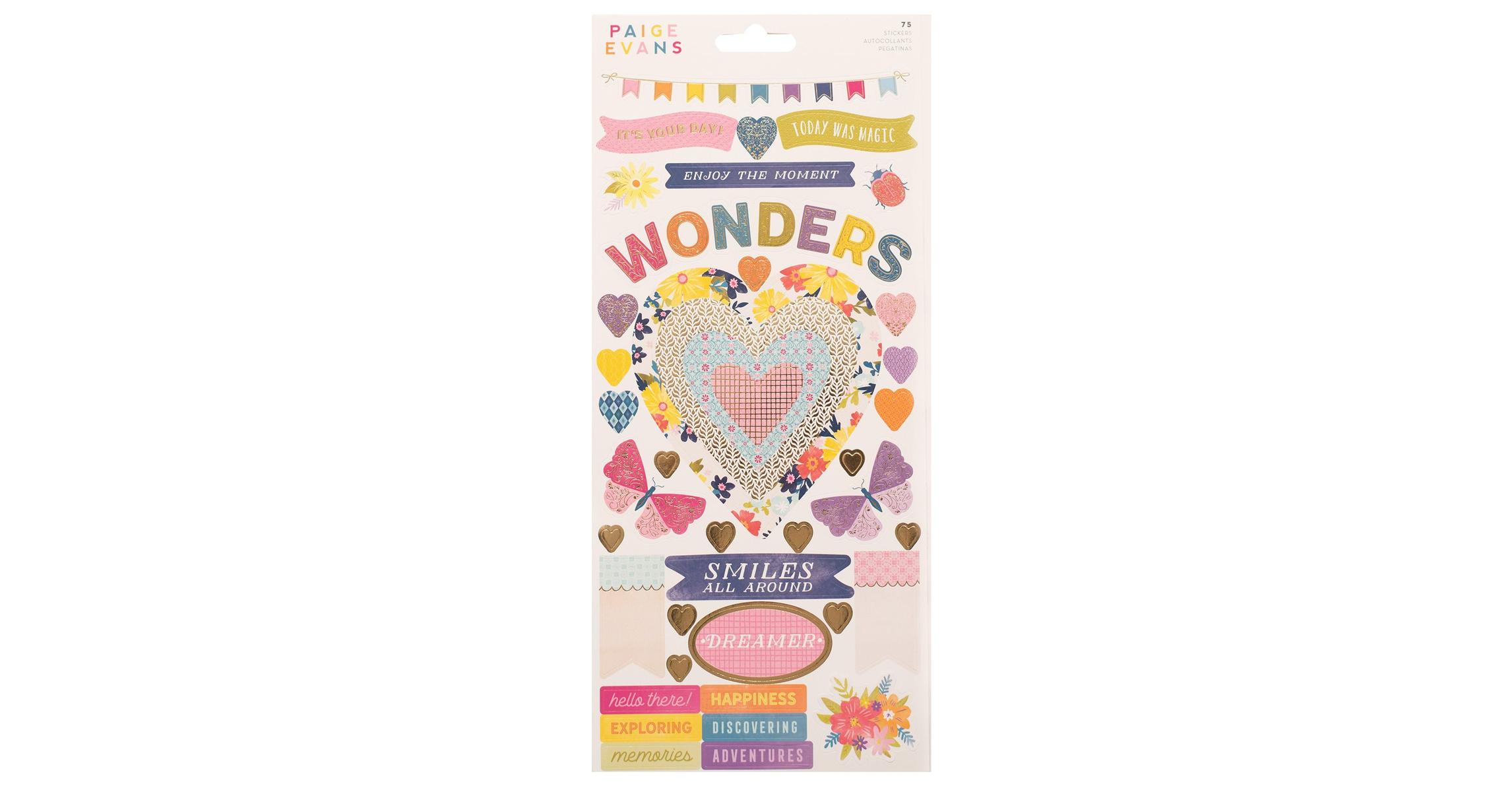New Paige Evans Collection Bungalow Lane Set Embellishments by American Craft,Crafts Supplies,Sticker,Chipboard 12x12,Sticker Book Foil Fall