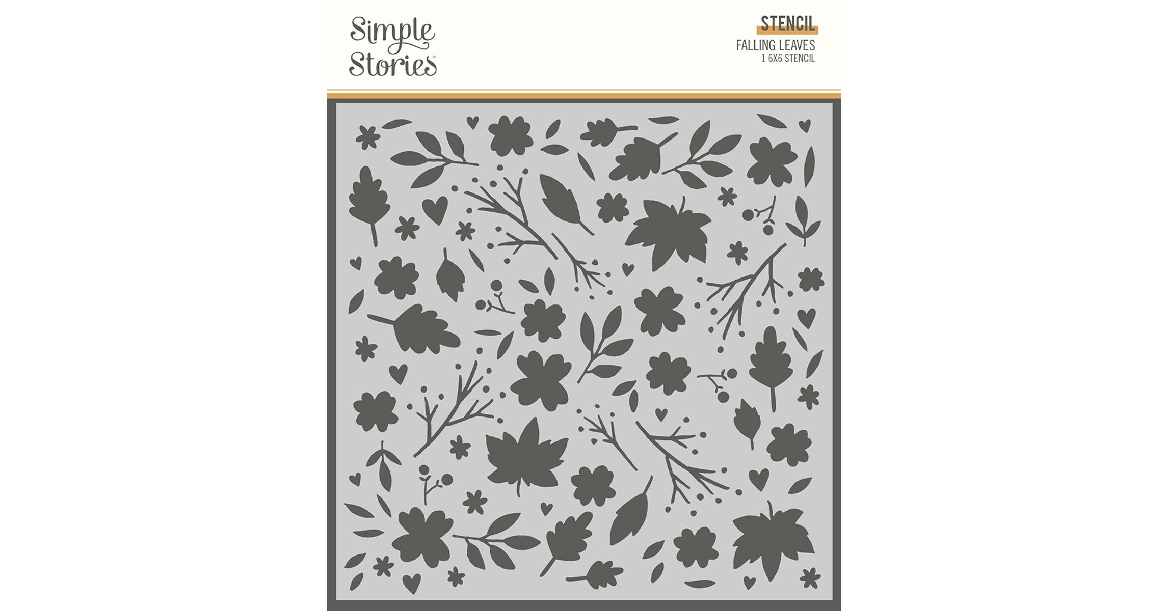 Stencils Simple Stories Cozy Days 6x6 Stencil Falling Leaves Pink And Paper Scrapbooking Shop