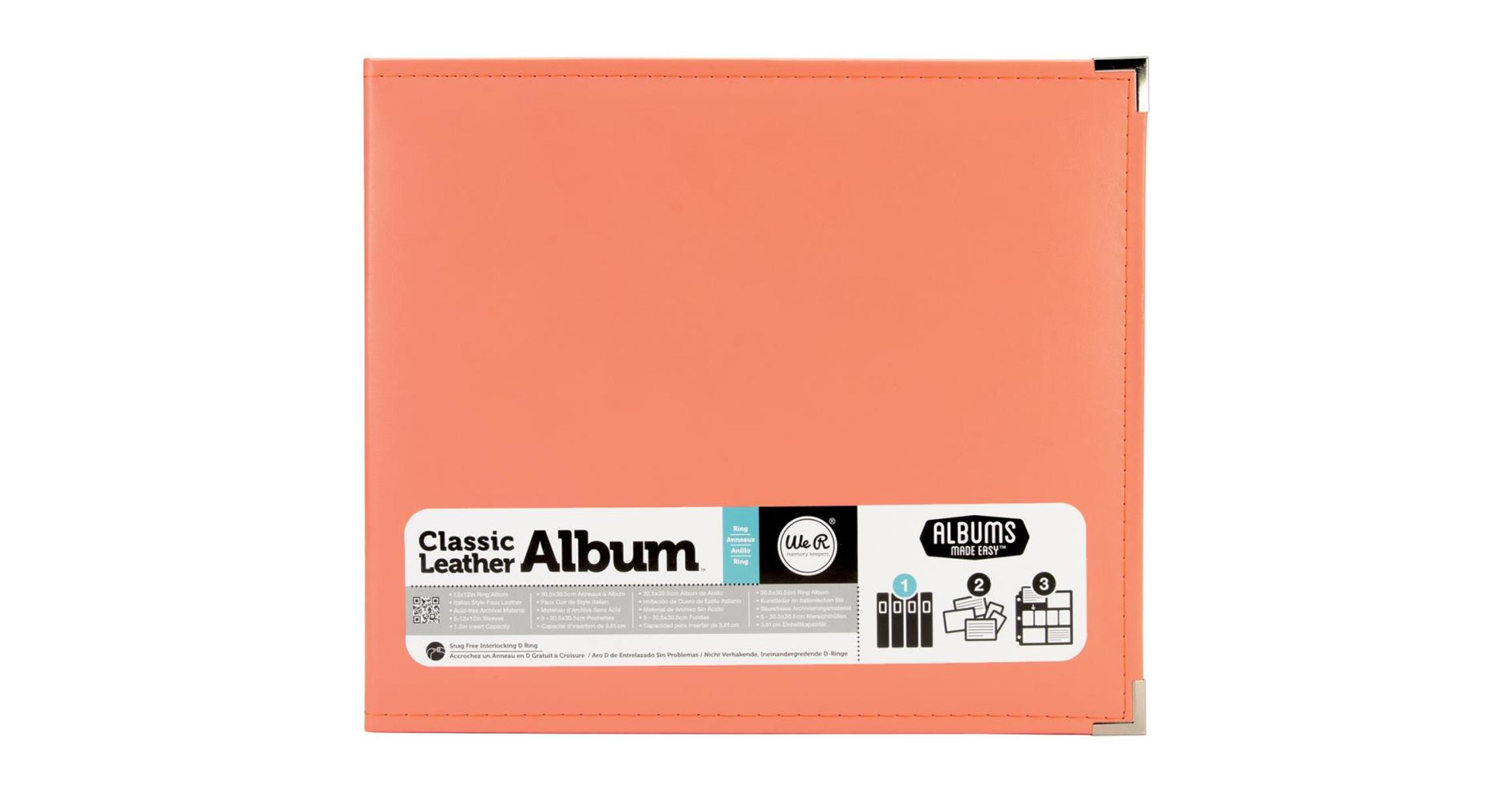 We R Memory Keepers 12x12 Classic Leather Album Coral 12x12 Album we-r-memory-keepers-12x12-classic-leather-album-coral-12x12-album
