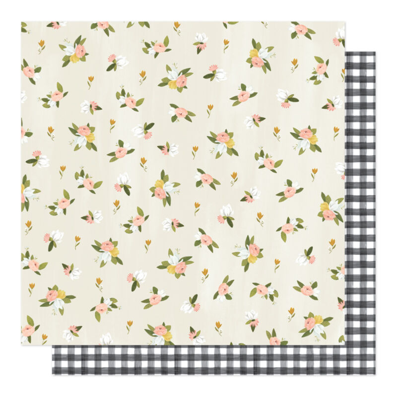 American Crafts - 1Canoe2 - Willow 12x12 Patterned Paper - Posies