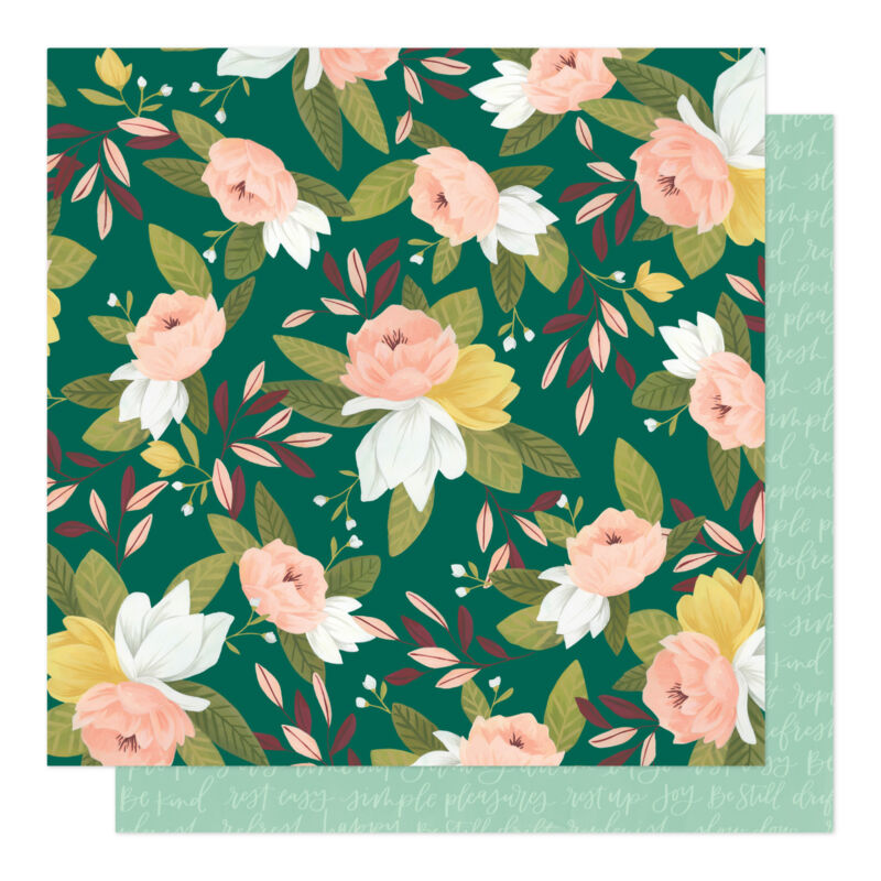 American Crafts - 1Canoe2 - Willow 12x12 Patterned Paper - Ambrose Blooms