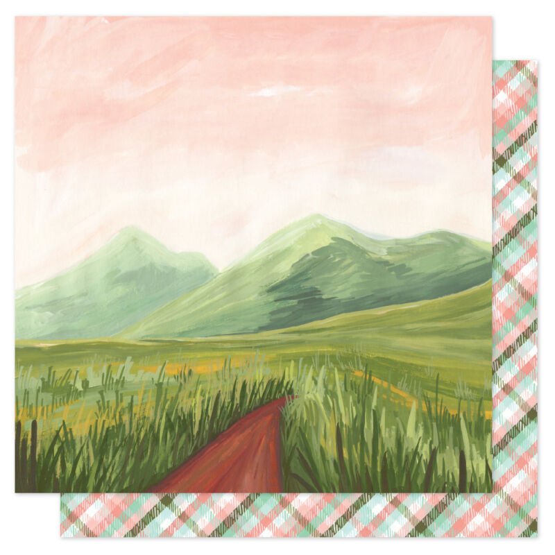 American Crafts - 1Canoe2 Saturday Afternoon 12x12 Patterned Paper - Mountain Path