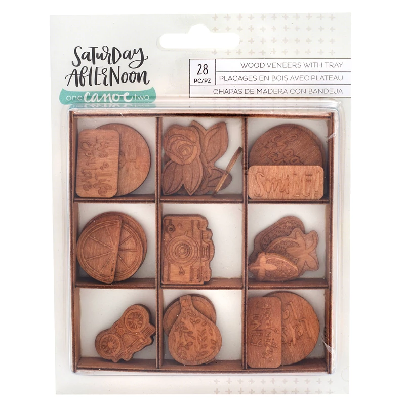 American Crafts - 1Canoe2 Saturday Afternoon Wood Embellishments (28 Piece)