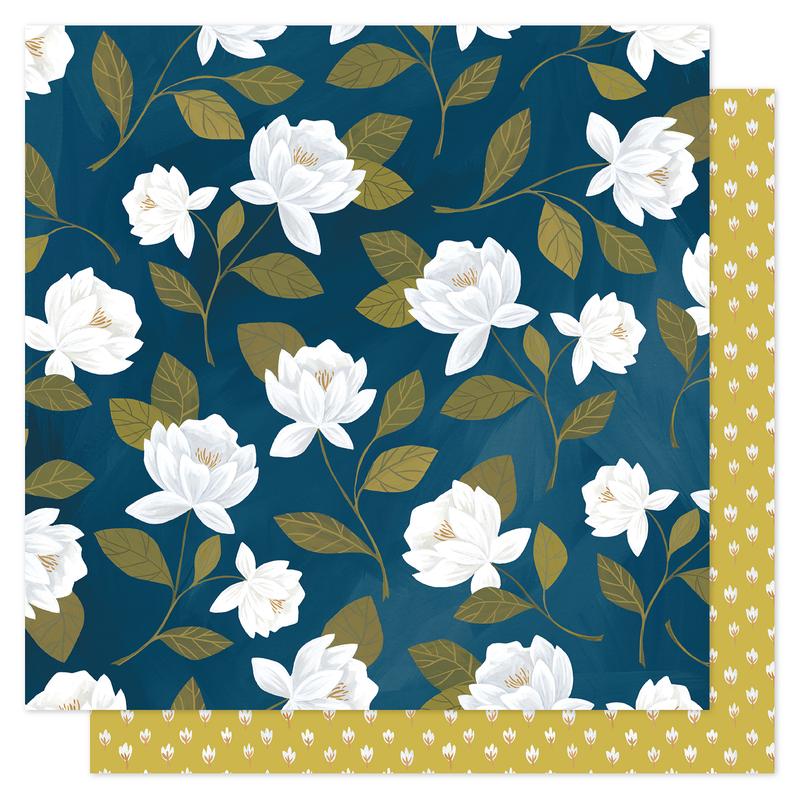 12x12 Papers 1canoe2 Goldenrod 12x12 Patterned Paper Raleigh Floral Pink And Paper Scrapbooking Shop