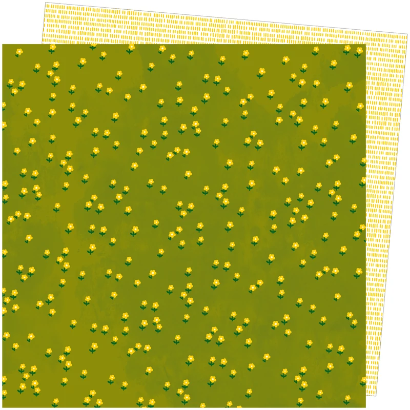 American Crafts - Amy Tangerine - Slice of Life 12x12 Paper - Fields of Gold