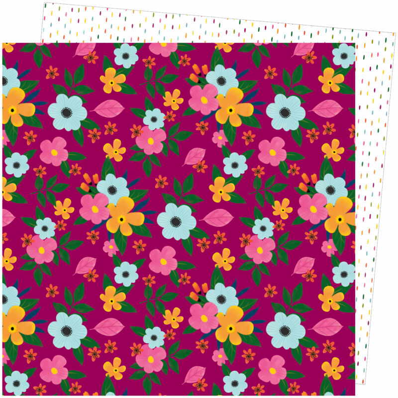 American Crafts - Amy Tangerine - Slice of Life 12x12 Paper - Flower Power