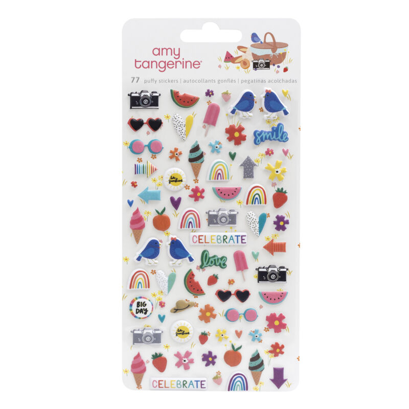 American Crafts - Amy Tangerine - Picnic in the Park Mini Puffy Stickers (77 Piece)