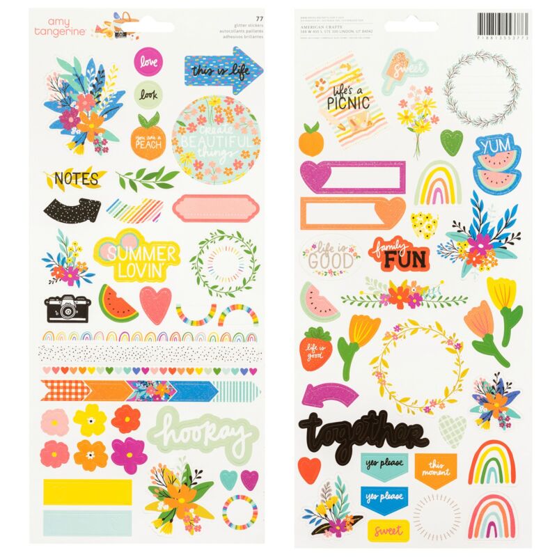 American Crafts - Amy Tangerine - Picnic in the Park 6x12 Sticker Sheet (77 Piece)