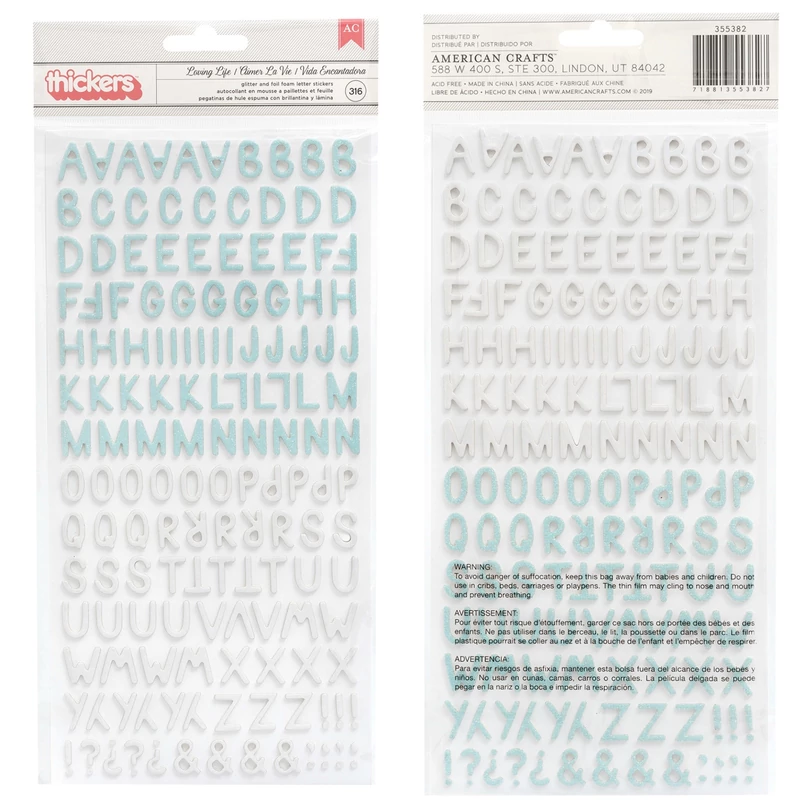 American Crafts - Amy Tangerine - Picnic in the Park Alpha Thickers - Living Life (158 Piece)