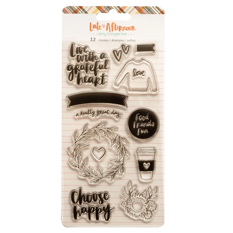 American Crafts - Amy Tangerine - Late Afternoon Acrylic Stamps (12 Piece)