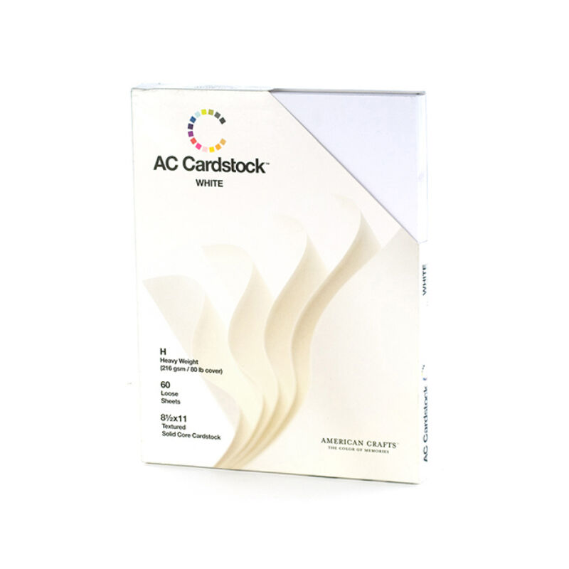 American Crafts - 8.5x11 Textured Cardstock 60 pcs - White