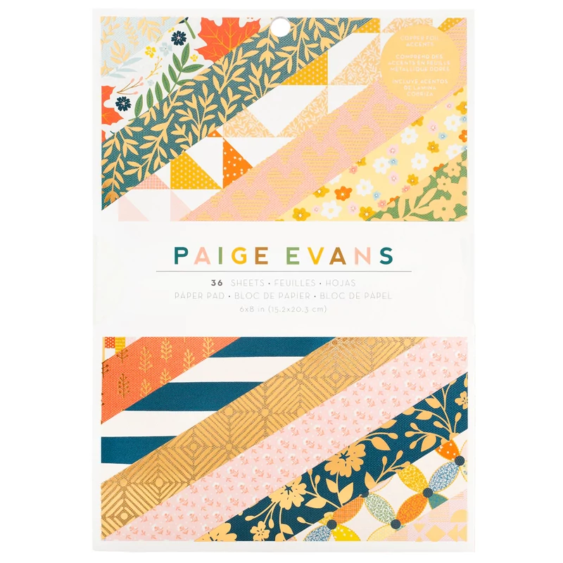 American Crafts - Paige Evans - Bungalow Lane 6x8 Paper Pad (36 Sheets)