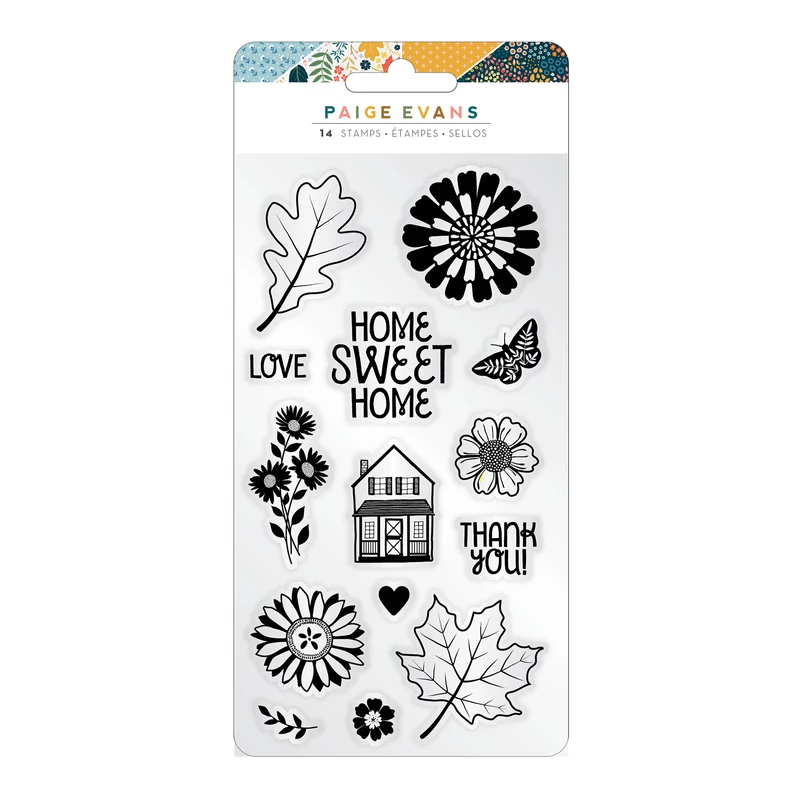 American Crafts - Paige Evans - Bungalow Lane Acrylic Stamps (14 Piece)