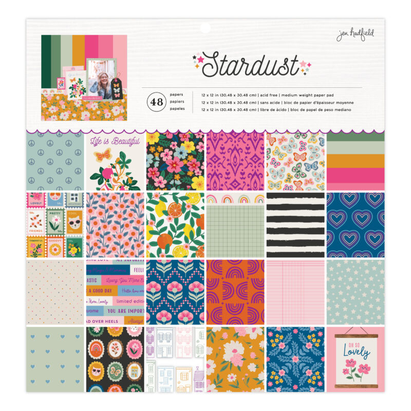American Crafts - Jen Hadfield - Stardust 12x12 Paper Pad (48 Sheets)