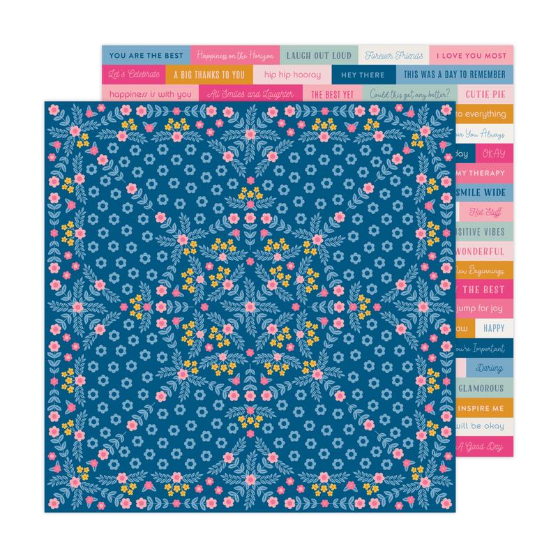 American Crafts - Jen Hadfield - Stardust 12 x12 Paper - Head Over Heels