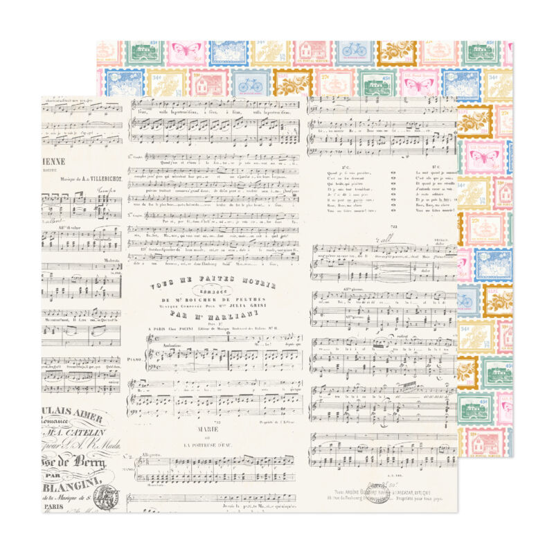 American Crafts - Maggie Holmes - Parasol 12x12 Paper - La Musique