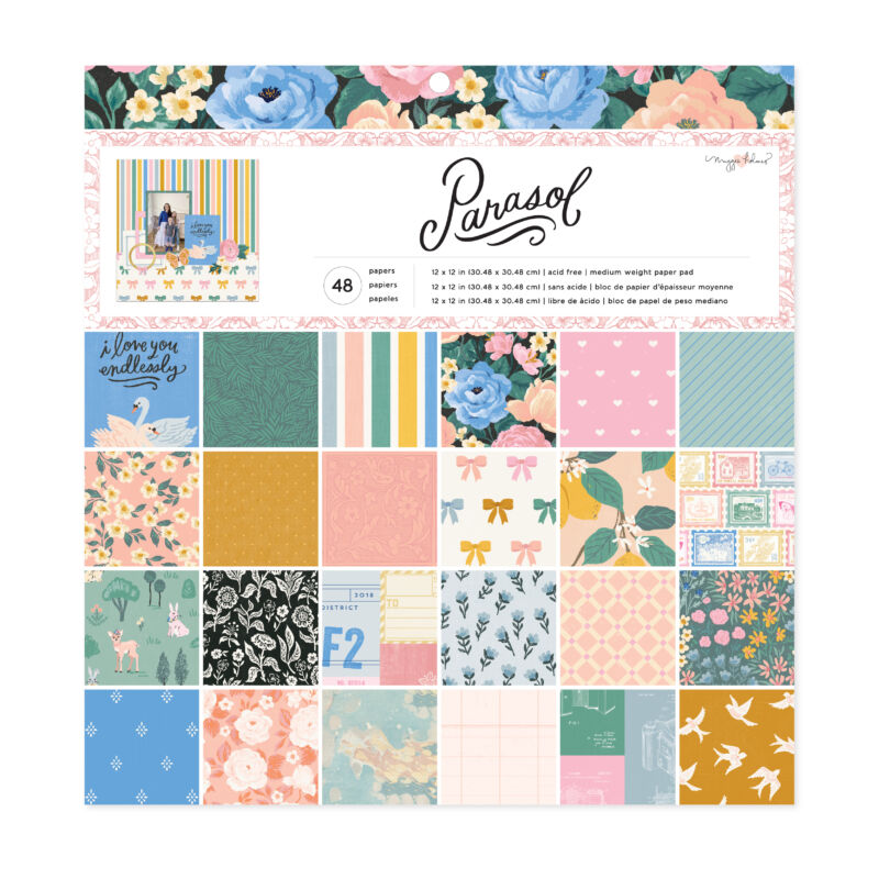 American Crafts - Maggie Holmes - Parasol 12x12 Paper Pad (48 Sheets)