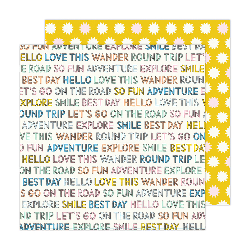 American Crafts - Maggie Holmes - Round Trip 12x12 scrapbook papír - On The Road