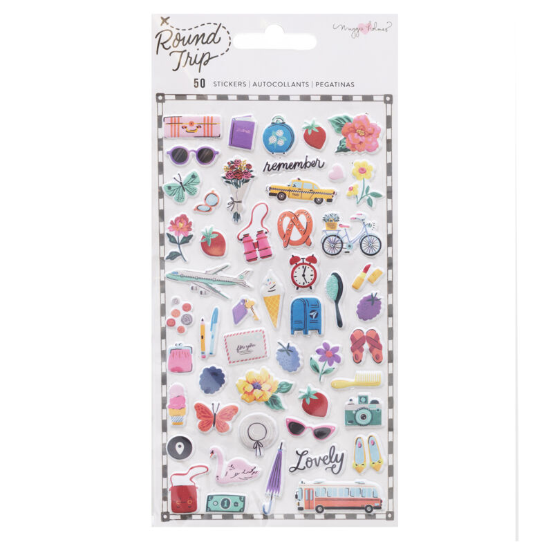 American Crafts - Maggie Holmes - Round Trip Puffy Stickers (50 Piece)