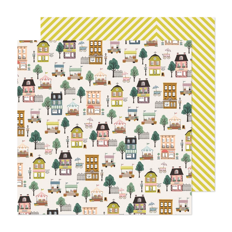 American Crafts - Maggie Holmes - Market Square 12x12 Paper - Main Street