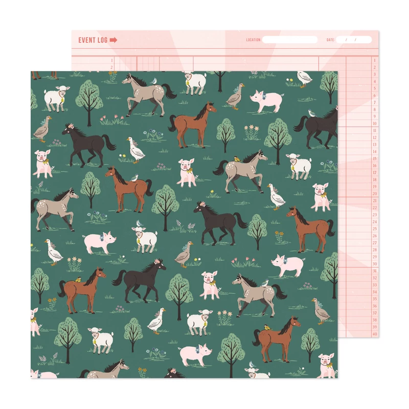 American Crafts - Maggie Holmes - Market Square 12x12 scrapbook papír - On The Farm