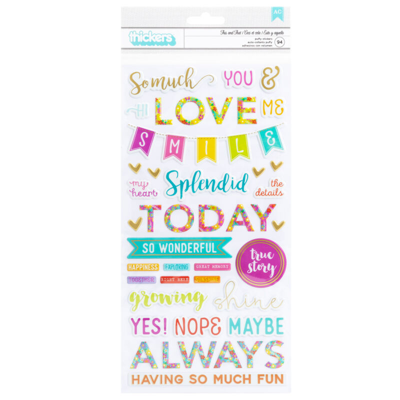American Crafts - Paige Evans - Splendid Phrase Thickers - This and That (94 Sticker)