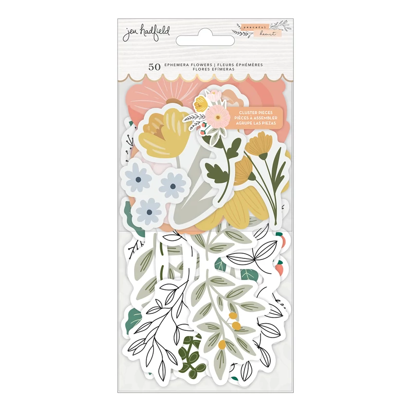 American Crafts - Jen Hadfield - Peaceful Heart Ephemera - Floral (50 Pieces)