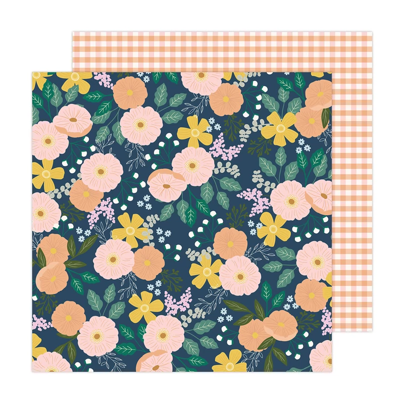 American Crafts - Jen Hadfield - Peaceful Heart 12x12 Paper - Bloom and Grow