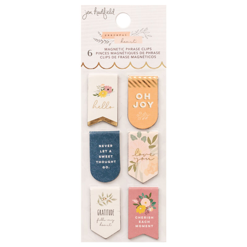 American Crafts - Jen Hadfield - Peaceful Heart Magnetic Bookmarks (6 Pieces)
