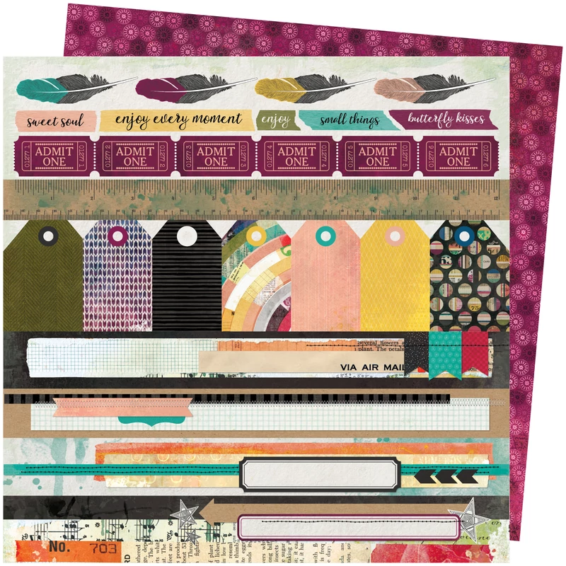 American Crafts - Vicki Boutin - Storyteller 12x12 Paper - Plot