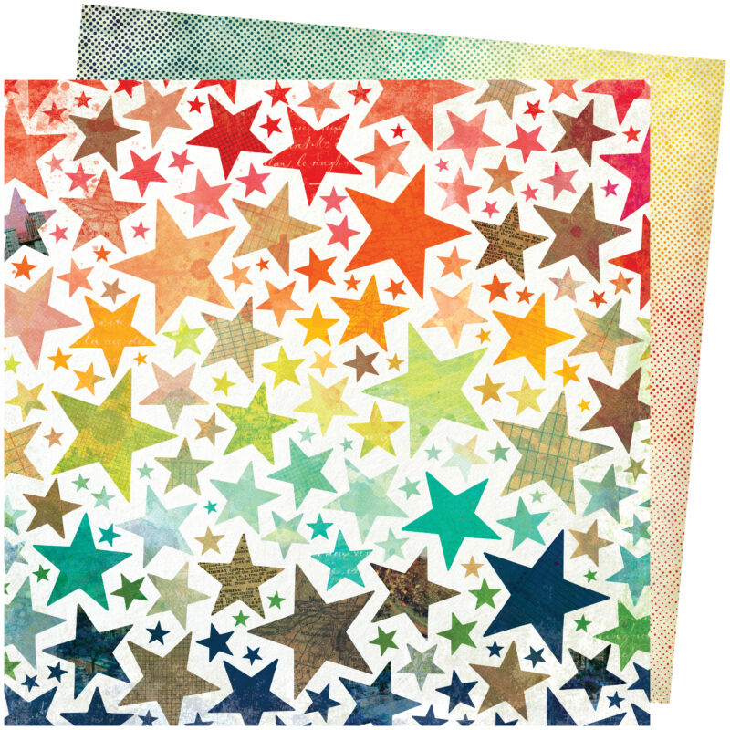 American Crafts - Vicki Boutin - Let's Wander 12x12 Paper - Chasing Stars