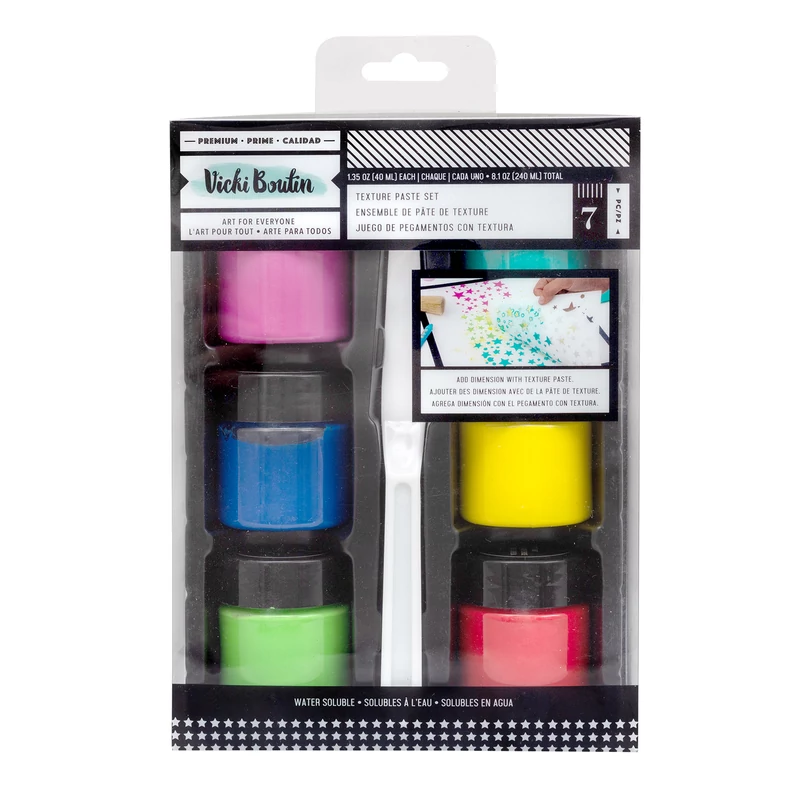 American Crafts - Vicki Boutin - Let's Wander - Texture Paste Set (7 Piece)