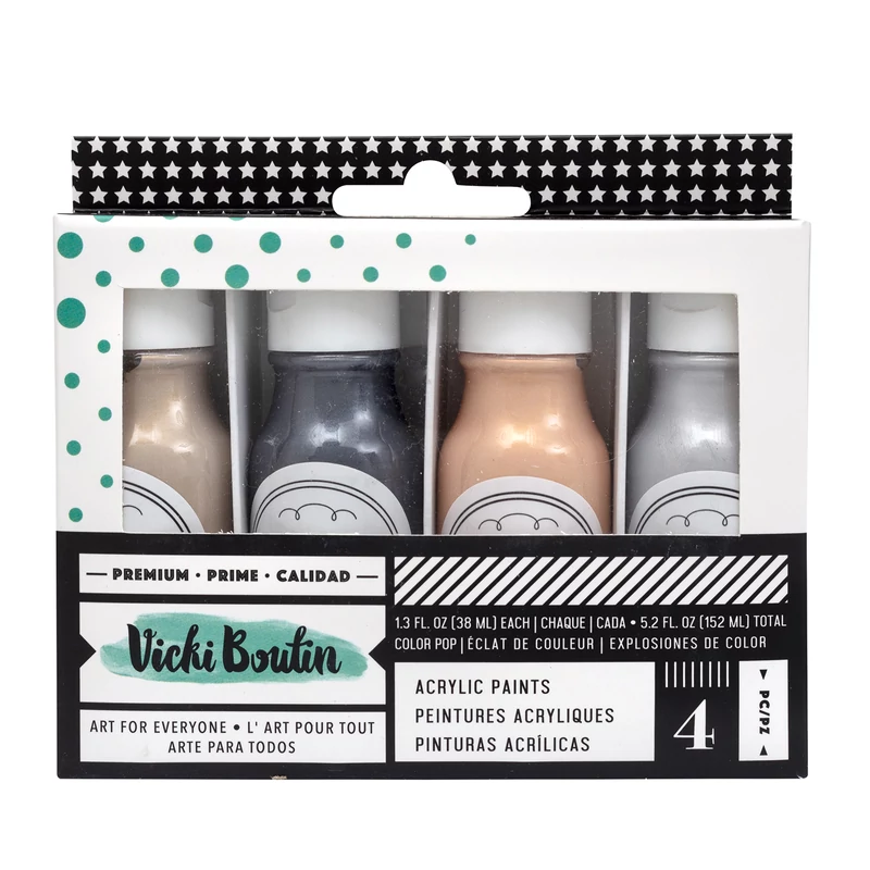 American Crafts - Vicki Boutin - Let's Wander - Metallics Color Pop Paint (4 Piece)