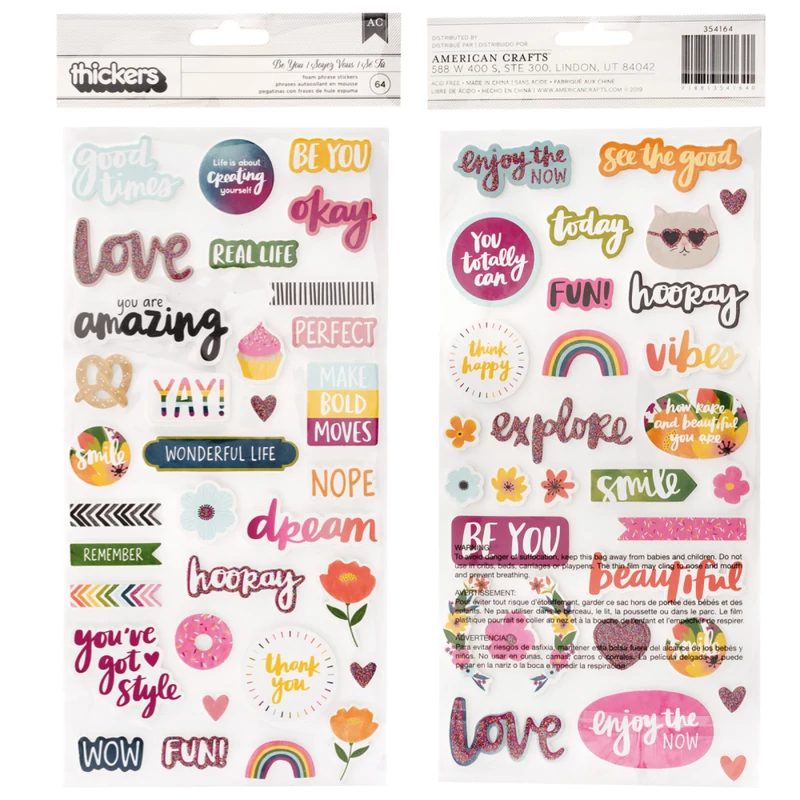 American Crafts - Amy Tangerine - Slice of Life Foam Phrase Thickers (64 Piece)