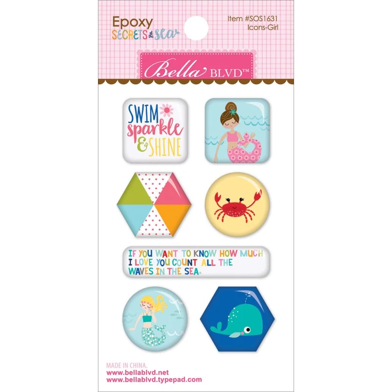 Bella Blvd - Secrets of the Sea Girl Epoxy Stickers