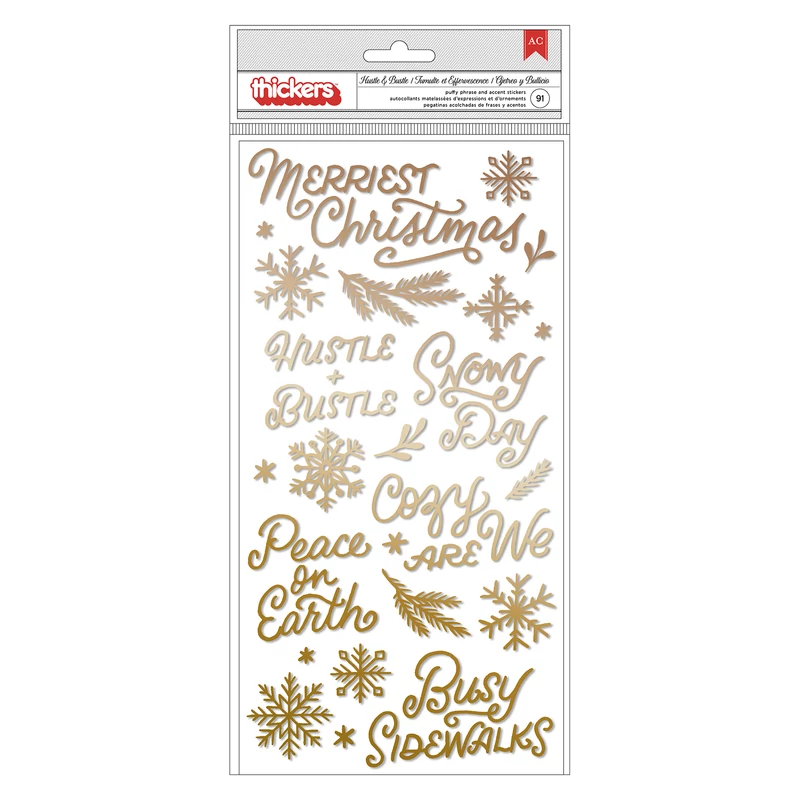 Crate Paper - Busy Sidewalks Phrase Puffy Thickers - Hustle and Bustle (91 Piece)