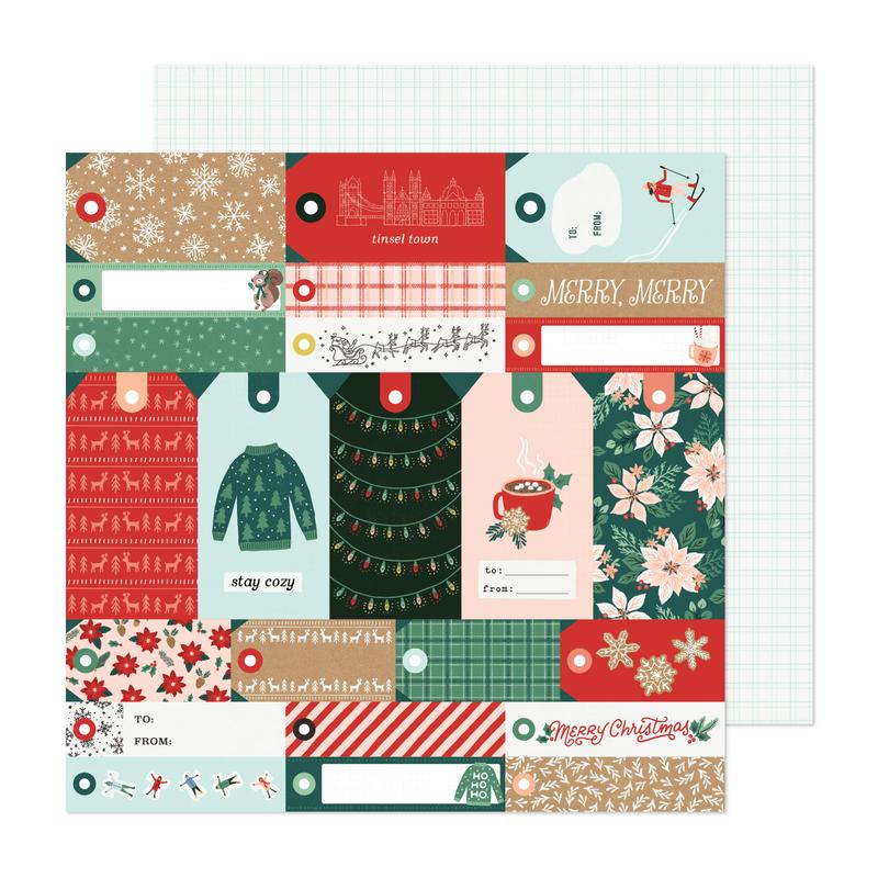 Crate Paper - Busy Sidewalks 12x12 Paper - Merry Merry 