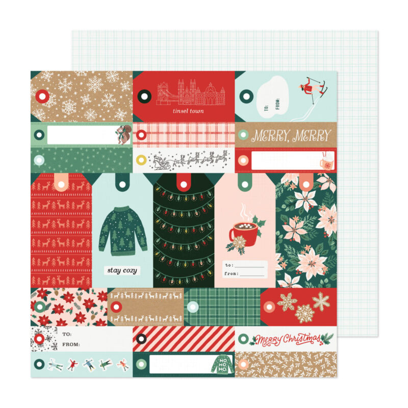 Crate Paper - Busy Sidewalks 12x12 Paper - Merry Merry
