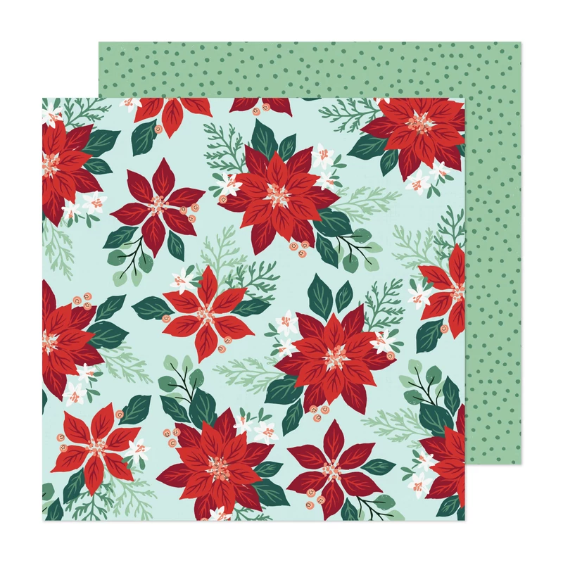 Crate Paper - Busy Sidewalks 12x12 Paper - Pretty Poinsettia