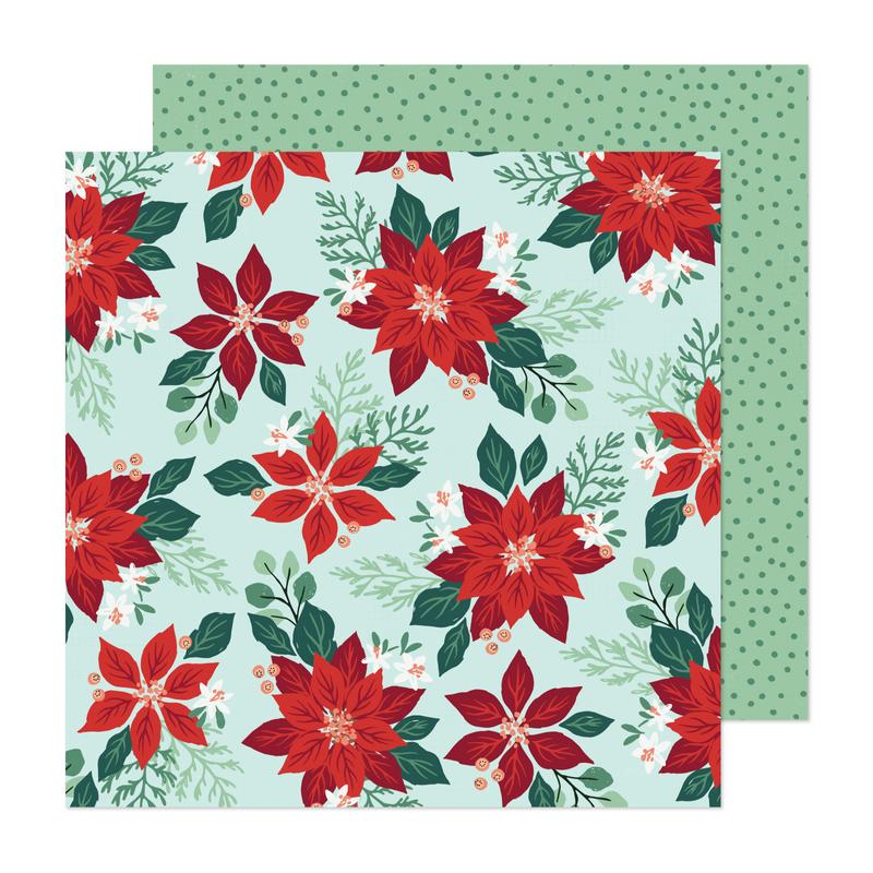 Crate Paper - Busy Sidewalks 12x12 Paper - Pretty Poinsettia