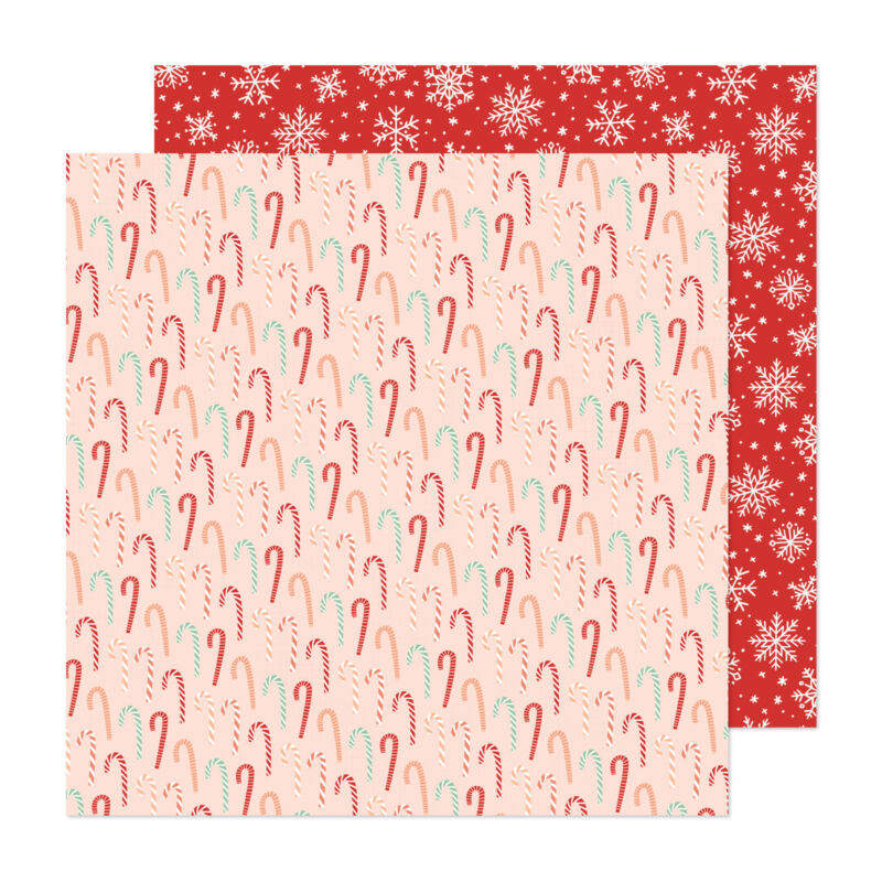 Crate Paper - Busy Sidewalks 12x12 Paper - Candy Cane Christmas 