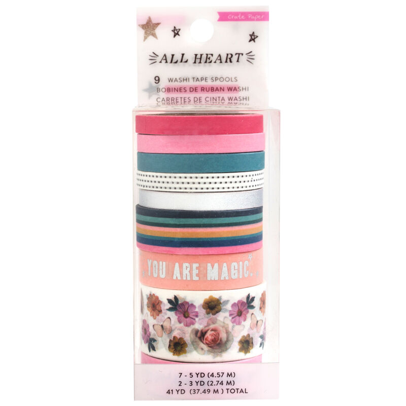 Crate Paper - All Heart Washi Tape Set (9 Piece)