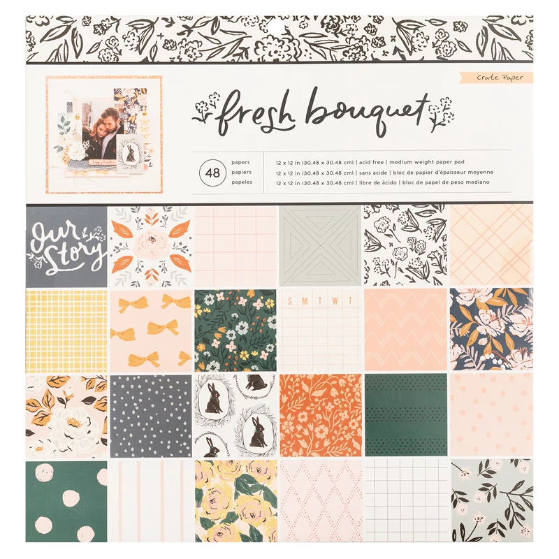 Crate Paper - Fresh Bouquet 12x12 Paper Pad (48 Sheets)